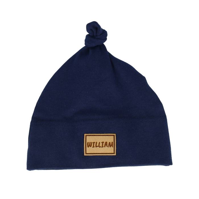 Babybugz 【 Kids Navy One-Knot Engraved Suede Patch Beanie Kids Blue 】 紺色 ネイビー スエード・スウェード キャップ 帽子 ジュニア キッズ 青色 ブルー|スニケス