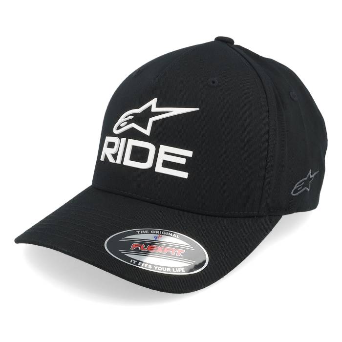 アルパインはやりっ子 Alpinestars 【 Ride Sonic Hat Black/White Flexfit Men Black 】 メンズ 黒いこと 黒いこと