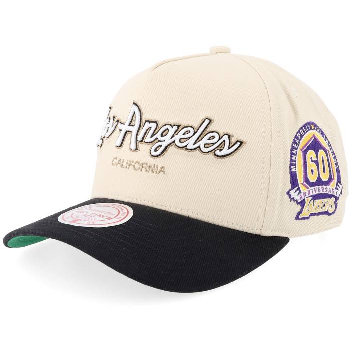 ミッチェル\u0026ネス Mitchell \u0026 Ness 【 Los Angeles Lakers Script 2.0 Pro Crown Sand/Black/Green A-Frame Adjustable Men Beige 】 Lakers レイカーズ 脚本 労働者階級 メンズ ベージュ