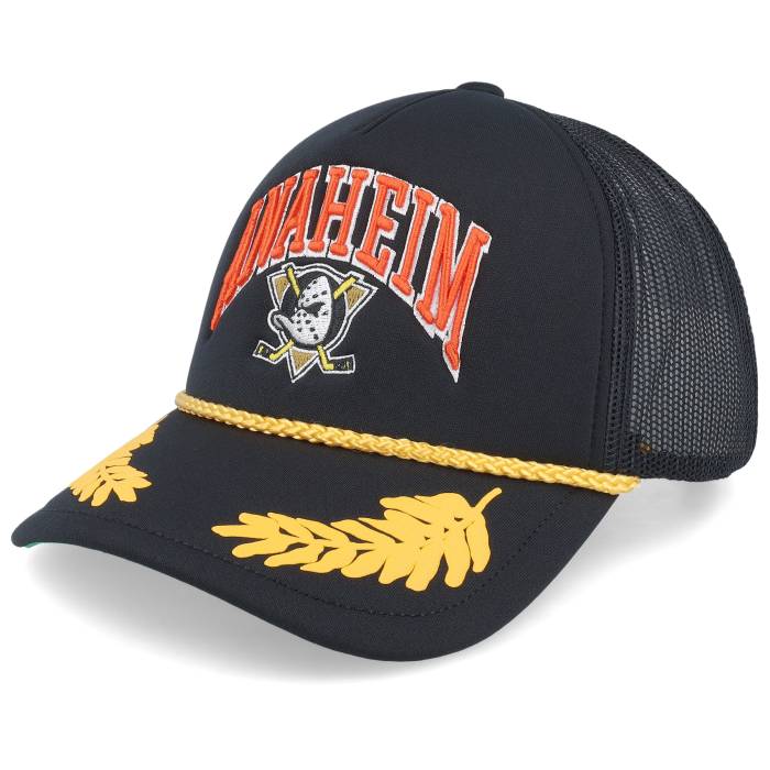 ミッチェル&ネス Mitchell & Ness 【 Anaheim Ducks Gold Leaf Hwc Black Trucker Men Black 】 アナハイム ダックス ゴールド 黒色 ブラック トラッカー メンズ 黒色 ブラック｜スニケス