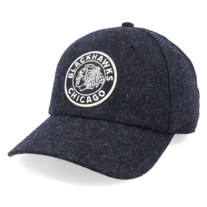 アメリカンニードル American Needle 【 Chicago Blackhawks Nhl Archive Legend Black Dad Cap Men Black 】 シカゴ ブラックホークス Legend レジェンド 黒色 ブラック キャップ 帽子 メンズ 黒色 ブラック｜スニケス