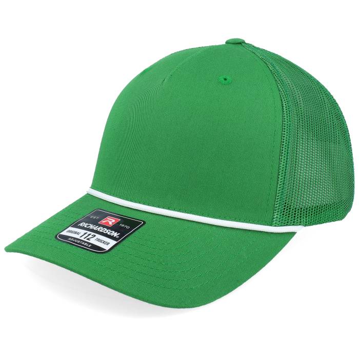 Richardson 【 Rope 112Fpr Solid Kelly/White Rope A-Frame Trucker Men Green 】 ソリッド トラッカー メンズ green 緑・グリーン