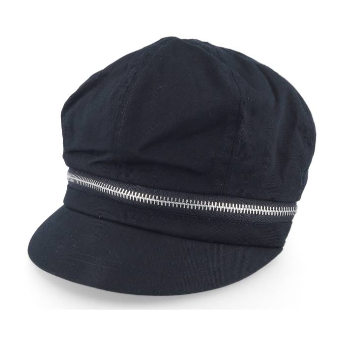 【★百貨店SALE★6/11十二時2時迄】Seeberger 【 Cotton Fabirc Balloon Cap With Zipper Black Visor Vega Cap Women Black 】 旗がしら かぶり笠 黒いこと 黒いこと ベガ・ヴェガ レディース 黒いこと 黒いこと