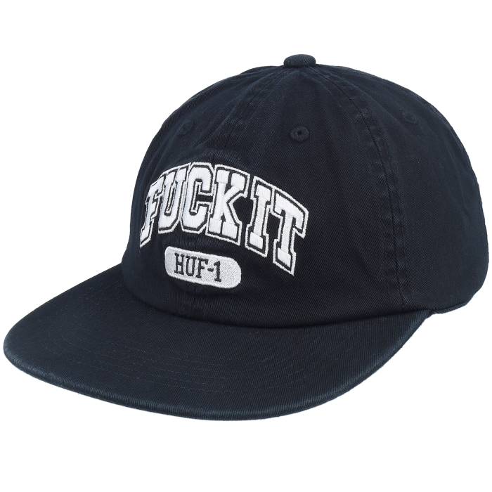 ハフ Huf 【 Fuck It 6 Panel Hat Black Strapback Men Black 】 黒色 ブラック メンズ 黒色 ブラック
