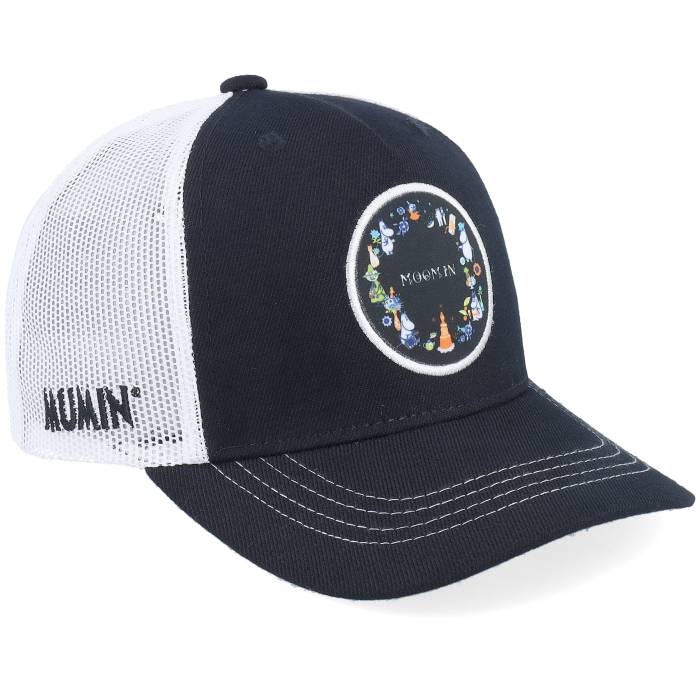 【★百貨店SALE★6/11真夜中2時迄】Sqrtn 【 Kids Moomin Circle Black/White Trucker Kids Black 】 トラッカー お坊っちゃん キッズ 黒いこと 黒いこと