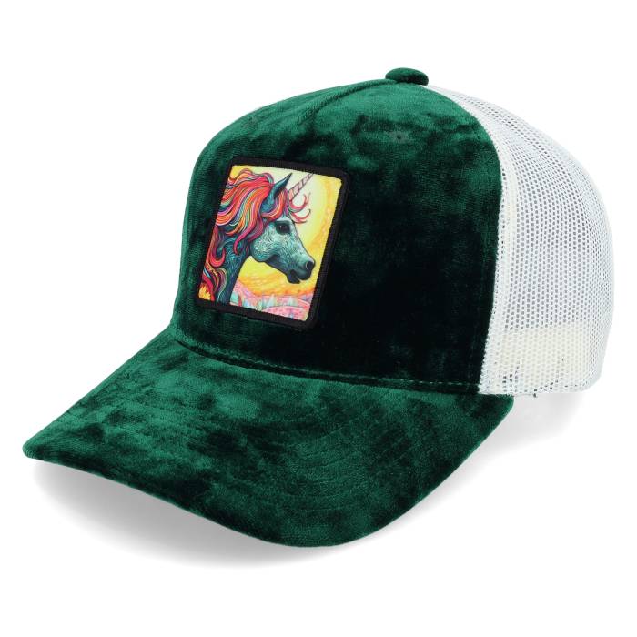 Unicorns 【 Unicorn Sunset Velvet Green/Ivory A-Frame Trucker Men Green 】 トラッカー メンズ green 緑・グリーン|スニケス