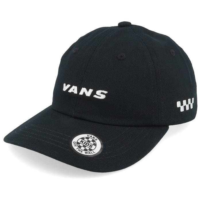 【★百貨店SALE★6/11真夜中2時迄】ヴァンズ Vans 【 Kids Check Side Curved Bill Jockey Black Dad Cap Kids Black 】 黒いこと 黒いこと 旗がしら かぶり笠 お坊っちゃん キッズ 黒いこと 黒いこと