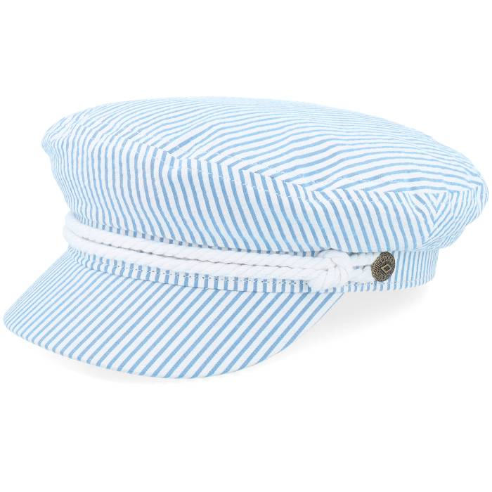 ブリクストン Brixton 【 Fiddler Cap Off White/Blue Seersucker Vega Cap Men Blue 】 キャップ 帽子 ベガ・ヴェガ メンズ 青色 ブルー｜スニケス