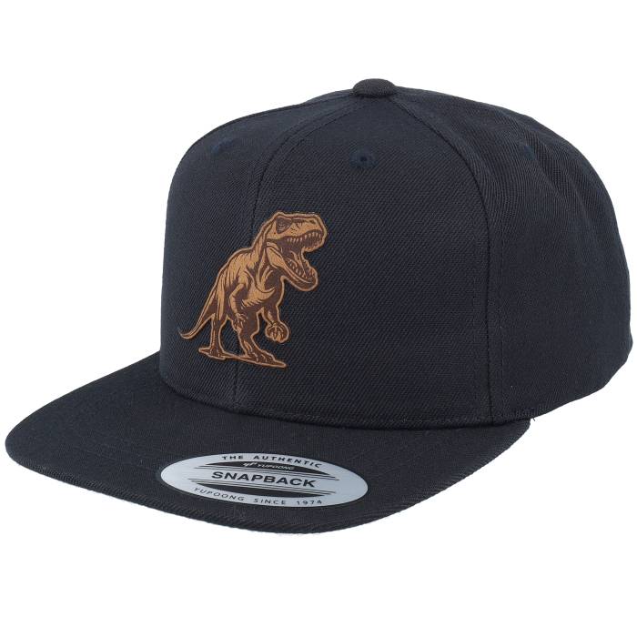 Kiddo Cap 【 Kids T-Rex Dino Brown Patch Black Snapback Kids Black 】 茶色 ブラウン 黒色 ブラック Snapback スナップバック バッグ ジュニア キッズ 黒色 ブラック｜スニケス