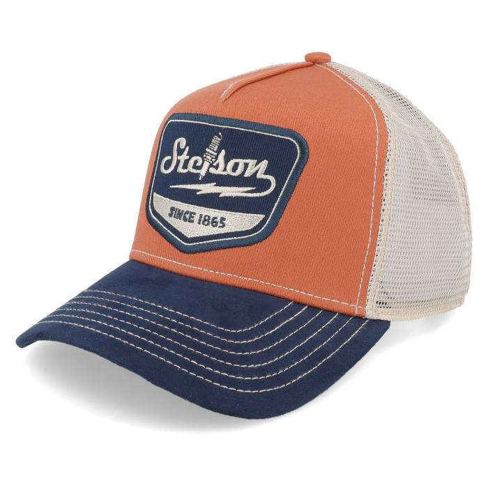ステットソン Stetson 【 Spark Plug Navy/Rust Orange Trucker Men Orange 】 orange 橙・オレンジ トラッカー メンズ orange 橙・オレンジ