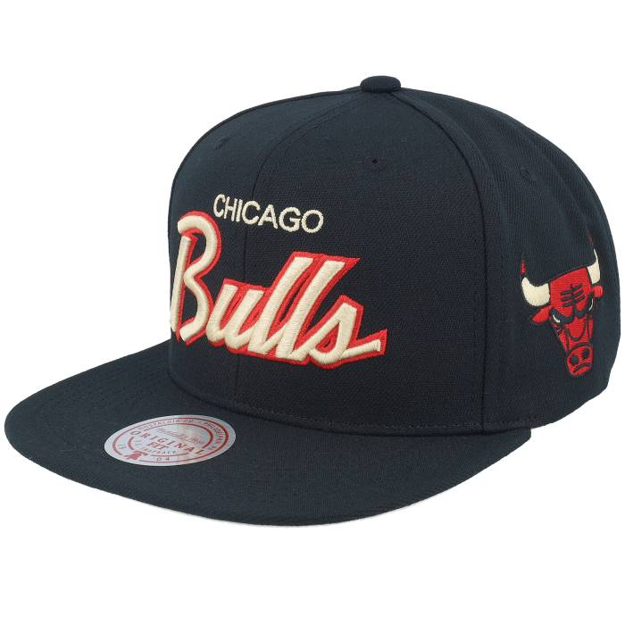 ミッチェル\u0026ネス Mitchell \u0026 Ness 【 Chicago Bulls Cream Script Black Snapback Men Black 】 風の強い町 ブルズ 皮膚軟化剤 脚本 黒いこと 黒いこと Snapback スナップバック 御徒面子 メンズ 黒いこと 黒いこと
