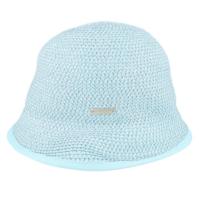 Seeberger 【 Paper Trim Hat Light Blue/Steel Cloche Women Blue 】 レディース 青味 青み