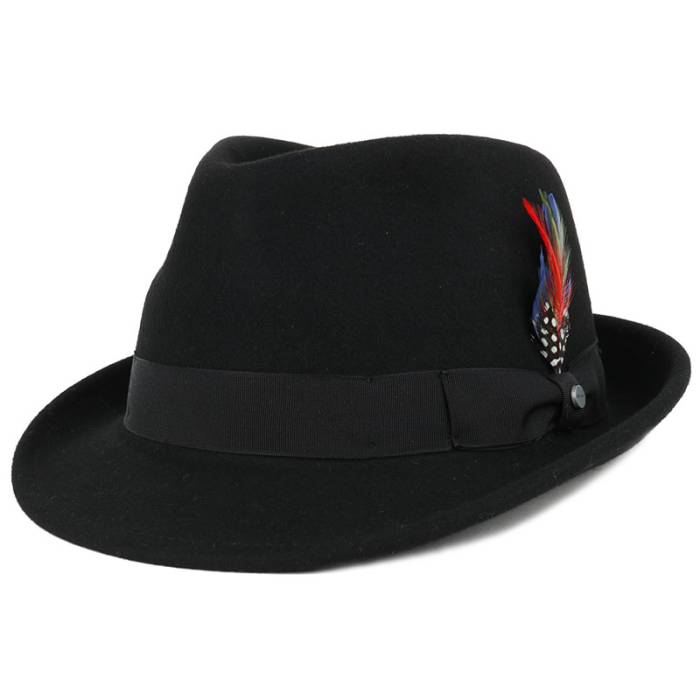 ステットソン Stetson 【 Woolfelt Black Trilby Men Black 】 黒色 ブラック メンズ 黒色 ブラック