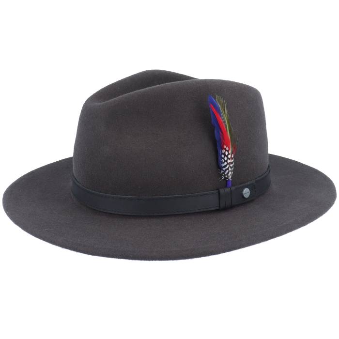 ステットソン Stetson 【 Tller Woolfelt Dark Grey Fedora Men Brown / Grey 】 灰色 グレー メンズ 茶色 ブラウン 灰色 グレー｜スニケス