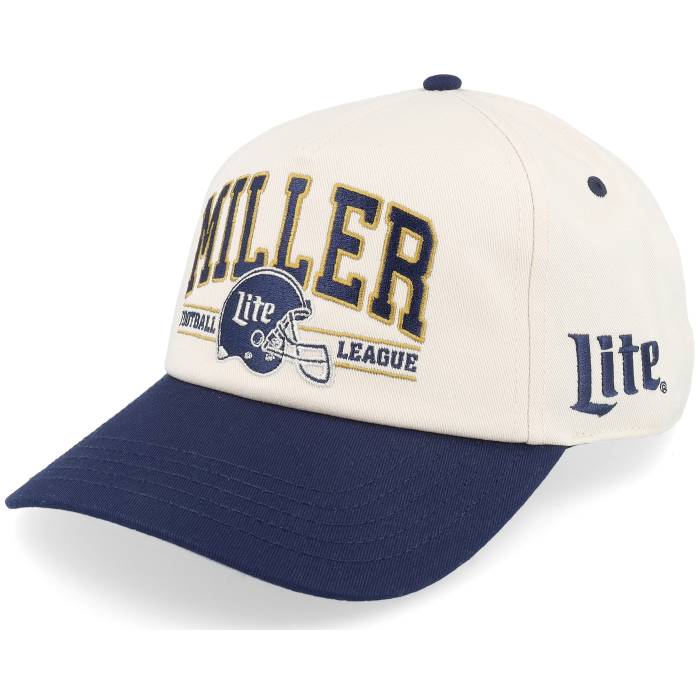 アメリカン針 American Needle 【 Miller Lite Roscoe Football Ivory/Navy A-Frame Adjustable Men Beige 】 ともし火 蹴球 メンズ ベージュ