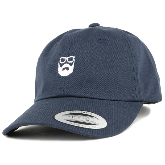 Bearded Man 【 Dad Cap Navy/White Adjustable Men Blue 】 キャップ 帽子 メンズ 青色 ブルー｜スニケス