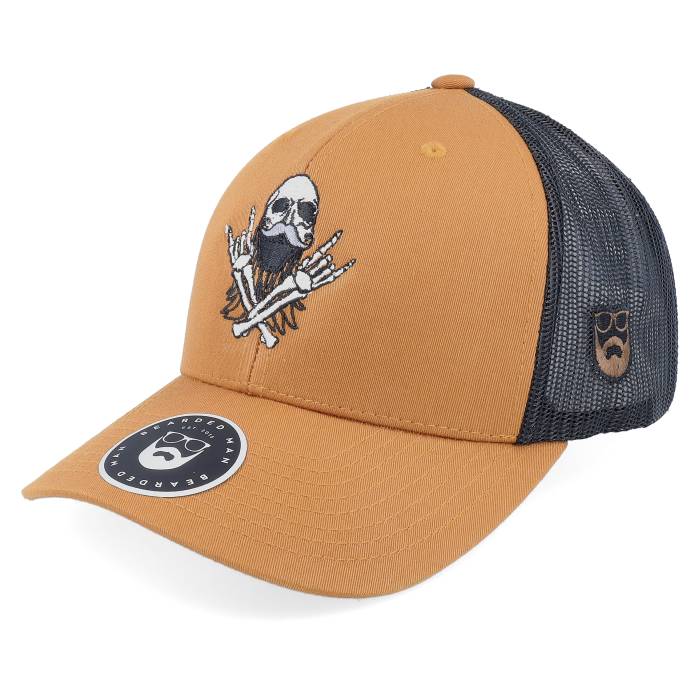 Bearded Man 【 Bearded Rockstar Scull Caramel/Black Trucker Men Brown 】 トラッカー メンズ 茶色 ブラウン|スニケス
