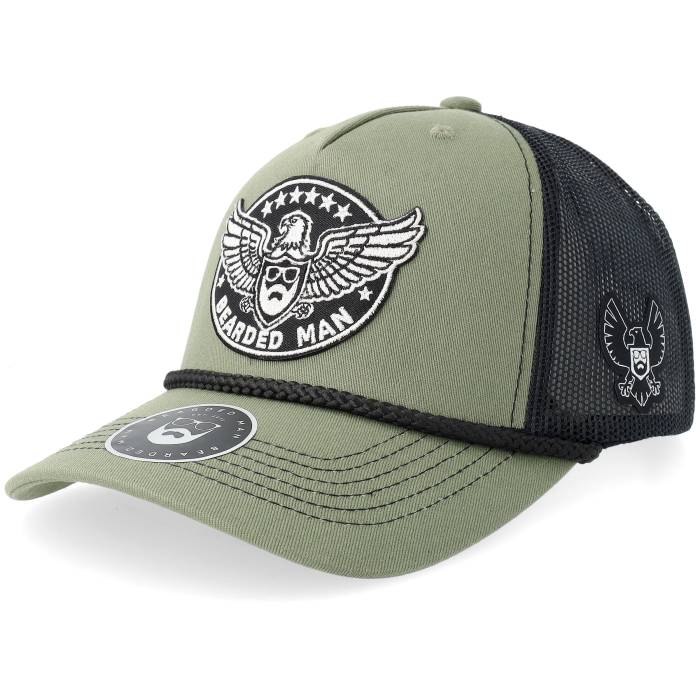 Bearded Man 【 Eagle Logo Loden Green/Black Rope Mid A-Frame Trucker Men Green 】 ロゴ ミッド トラッカー メンズ green 緑・グリーン｜スニケス