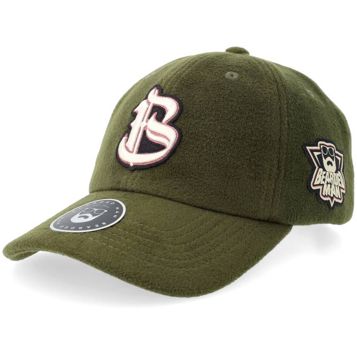 Bearded Man 【 Mascot Logo Wool Olive Dad Cap Men Green 】 ロゴ olive オリーブ キャップ 帽子 メンズ green 緑・グリーン|スニケス