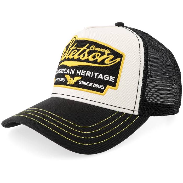 ステットソン Stetson 【 American Heritage White/Black Trucker Men White 】 トラッカー メンズ 白色 ホワイト｜スニケス