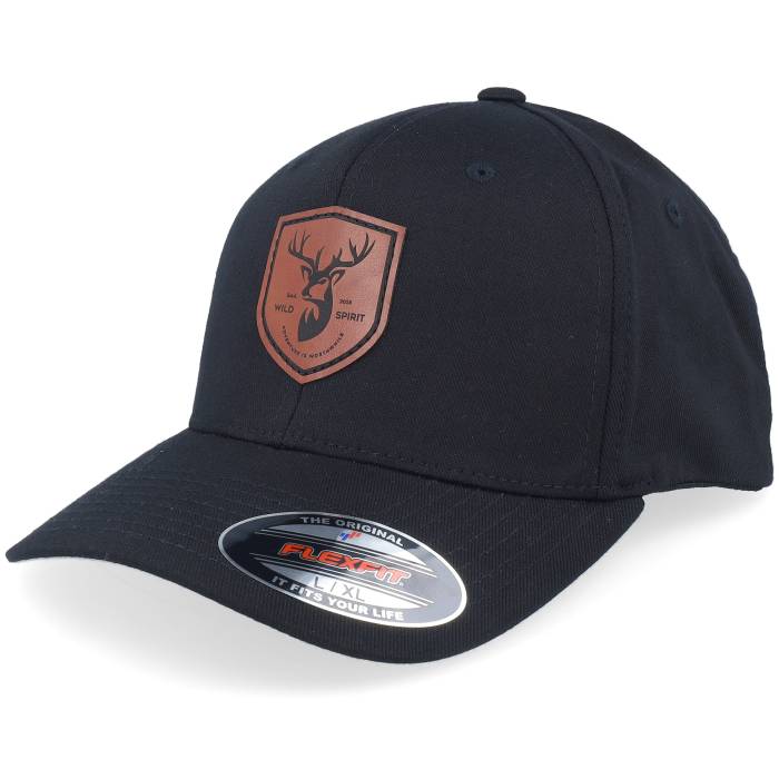 Wild Spirit 【 Brown Deer Shield Patch Black Flexfit Men Black 】 茶色 ブラウン 黒色 ブラック メンズ 黒色 ブラック｜スニケス
