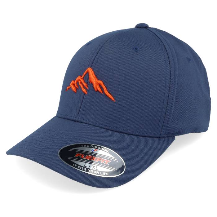 Wild Spirit 【 Mountain 3D Orange/Navy Flexfit Men Blue 】 メンズ 青色 ブルー|スニケス