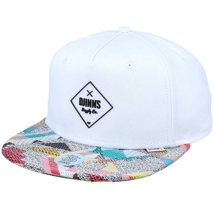 Djinns 【 5-Panel Rubber Aztek White Snapback Men White 】 ラバー 白色 ホワイト Snapback スナップバック バッグ メンズ 白色 ホワイト