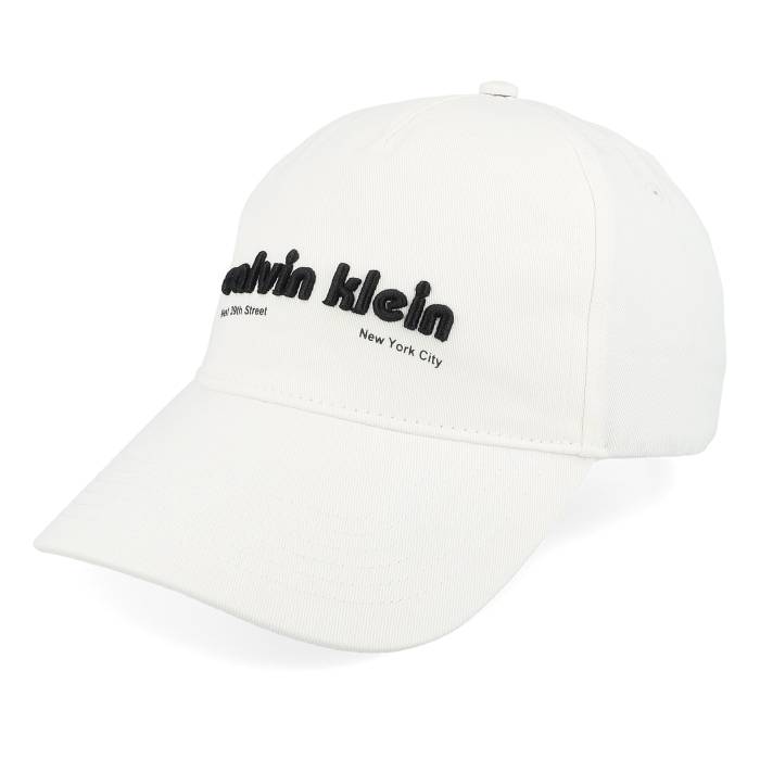 カルバンクライン Calvin Klein 【 Ssnl Graphic Nyl Cap Brilliant White Dad Cap Men White 】 グラフィック 旗がしら かぶり笠 白いこと 白いこと メンズ 白いこと 白いこと