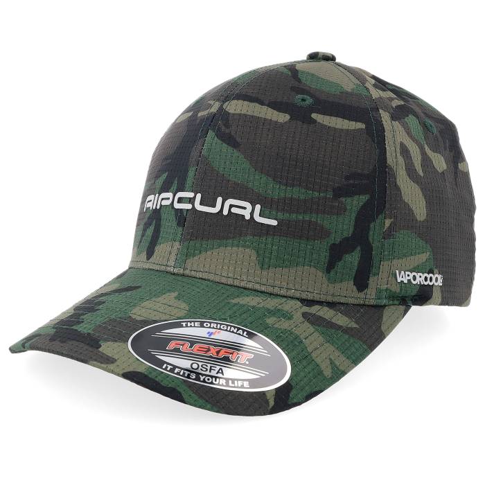 上唇長い巻き毛 Rip Curl 【 Vaporcool Aerotech Cap Camo Flexfit Men 】 旗がしら かぶり笠 間鴨柄 メンズ