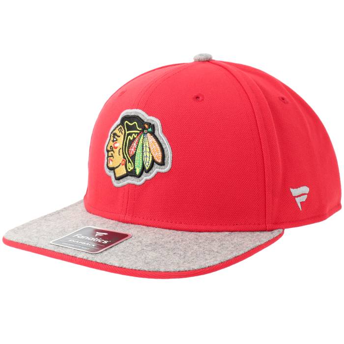 ファナティクス Fanatics 【 Chicago Blackhawks Loden Flat Brim Red/Gray Snapback Men Red 】 風の強い町 黒いことホークス Snapback スナップバック 御徒面子 メンズ Red 赤・赤いこと