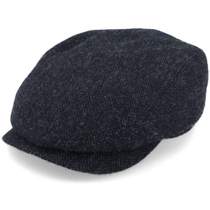ステットソン Stetson 【 Driver Cap Wool Herringbone Black Flat Cap Men Black 】 キャップ 帽子 黒色 ブラック メンズ 黒色 ブラック|スニケス