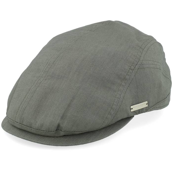 Seeberger 【 Linen Cotton Fabric Khaki Flat Cap Men Green 】 カーキ 旗がしら かぶり笠 メンズ green 緑・緑であること
