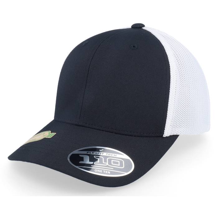 Flexfit 【 Recycled Mesh Black/White 110 Trucker Men Black 】 トラッカー メンズ 黒色 ブラック｜スニケス