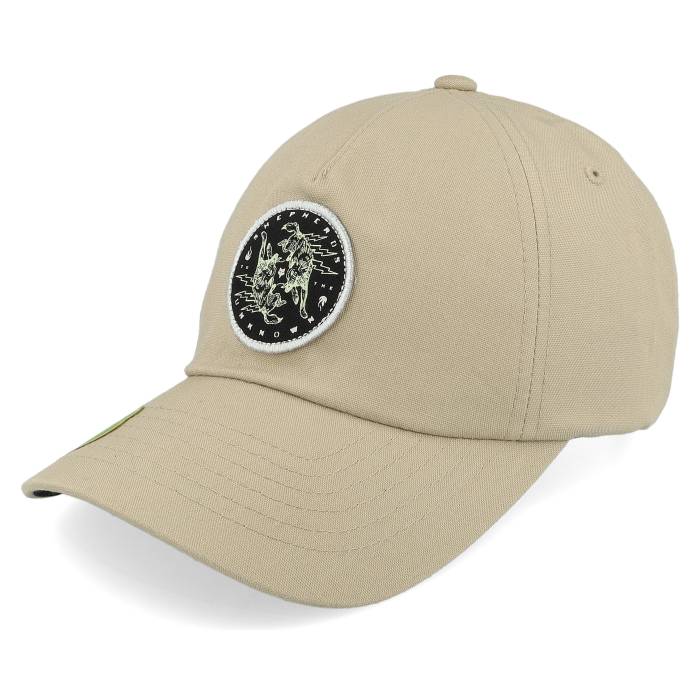 稲荷 Fox 【 Plague Unstructured Hat Chai Dad Cap Men Beige 】 旗がしら かぶり笠 メンズ ベージュ