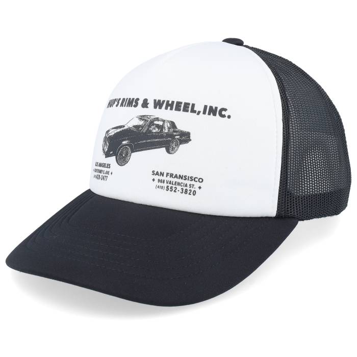 ハフ Huf 【 Rim & Wheels Hat White/Black Trucker Men White / Black 】 トラッカー メンズ 白色 ホワイト 黒色 ブラック｜スニケス