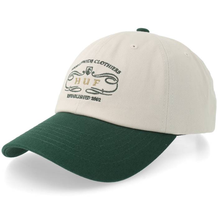 【★百貨店SALE★6/11真夜中2時迄】ハフ Huf 【 Worldwide Clothiers 6 Panel Cv Hat Forest Green/Stone Dad Cap Men Beige 】 フォレスト 旗がしら かぶり笠 メンズ ベージュ