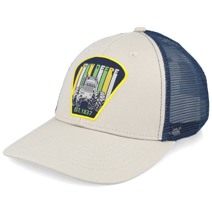 John Deere 【 Mesh Navy/Grey Trucker Men Beige 】 トラッカー メンズ ベージュ｜スニケス