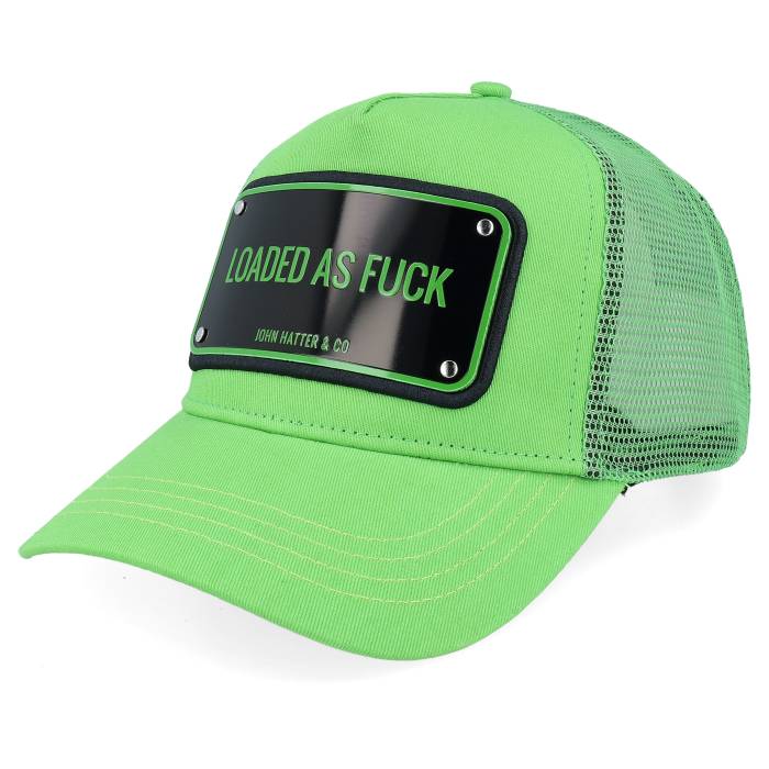 【★百貨店SALE★6/11真夜中2時迄】John Hatter \u0026 Co 【 Loaded 無水亜砒酸 Fuck Aluminium Plate Green A-Frame Trucker Men Green 】 green 緑・緑であること トラッカー メンズ green 緑・緑であること