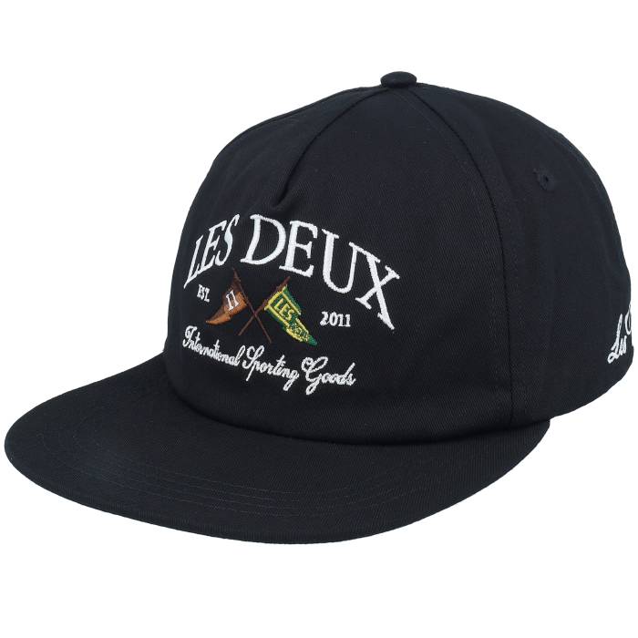 Les Deux 【 Ivy League Cap Black Strapback Men Black 】 キャップ 帽子 黒色 ブラック メンズ 黒色 ブラック