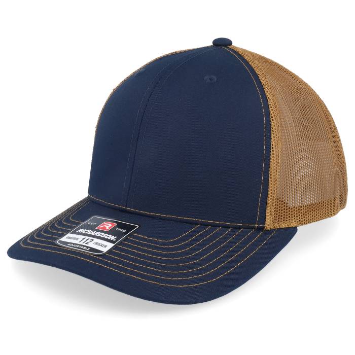 Richardson 【 112 Split Navy/Caramel Trucker Men Blue 】 トラッカー メンズ 青色 ブルー
