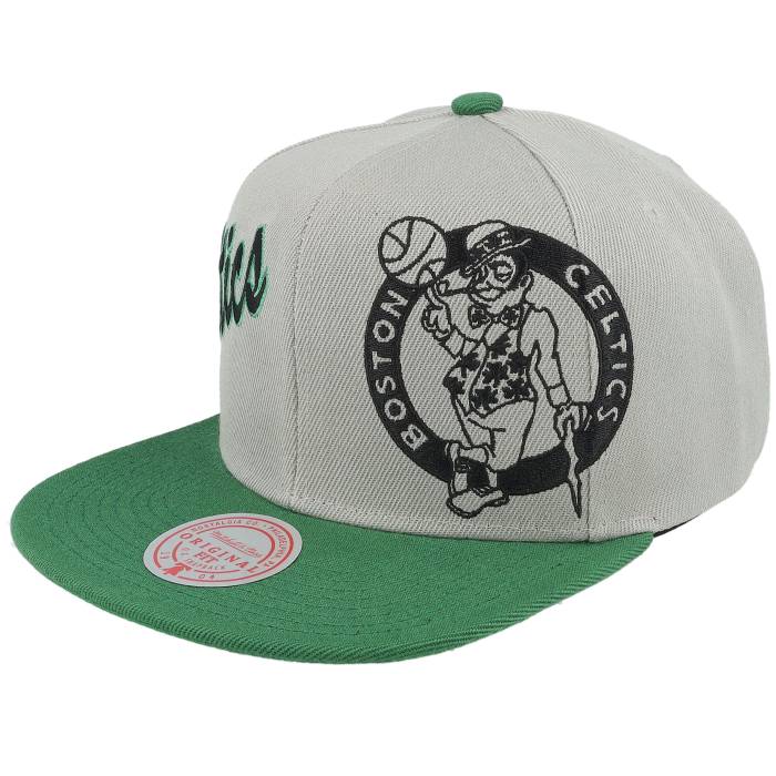 ミッチェル\u0026ネス Mitchell \u0026 Ness 【 Boston Celtics Knock Out Panel Grey/Green Snapback Men Grey 】 豆の町 セルティックス Snapback スナップバック 御徒面子 メンズ 薄墨色 薄墨色