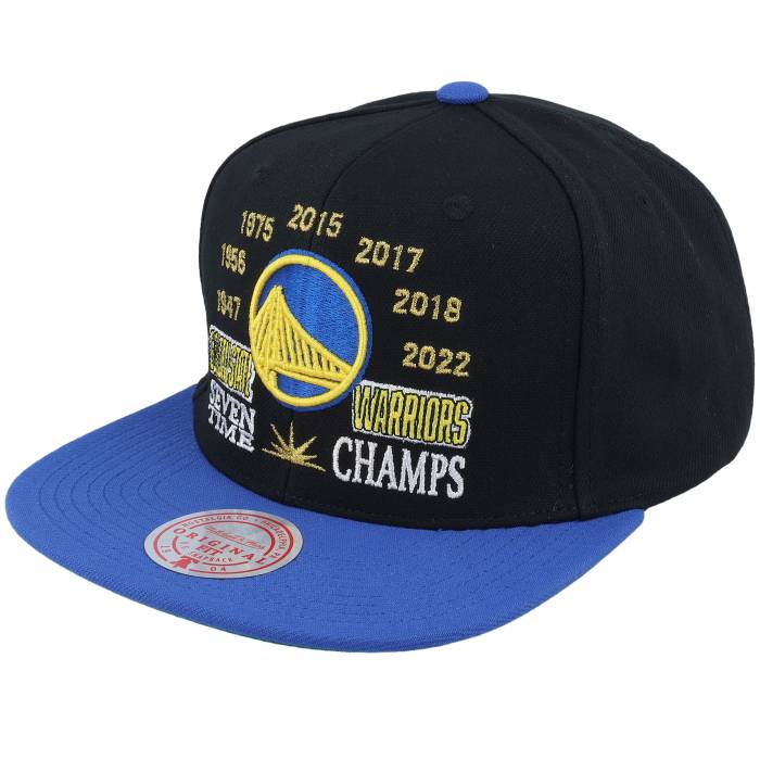 ミッチェル\u0026ネス Mitchell \u0026 Ness 【 Golden State Warriors Champ Is Here Black/Blue Snapback Men Black 】 State 滑るゲーム盤 ウォリアーズ Snapback スナップバック 御徒面子 メンズ 黒いこと 黒いこと