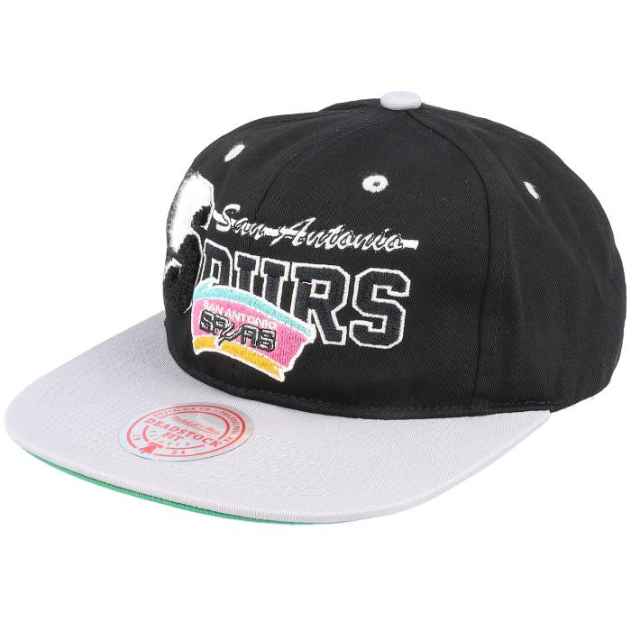 ミッチェル&ネス Mitchell & Ness 【 San Antonio Spurs Varsity Letter Black/Grey Snapback Men Black 】 スパーズ Snapback スナップバック バッグ メンズ 黒色 ブラック｜スニケス