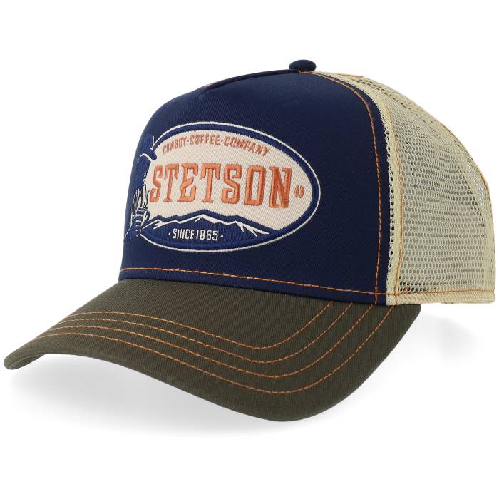 ステットソン Stetson 【 Cowboy Coffee Olive/Navy A-Frame Trucker Men Blue 】 トラッカー メンズ 青色 ブルー 17,640円