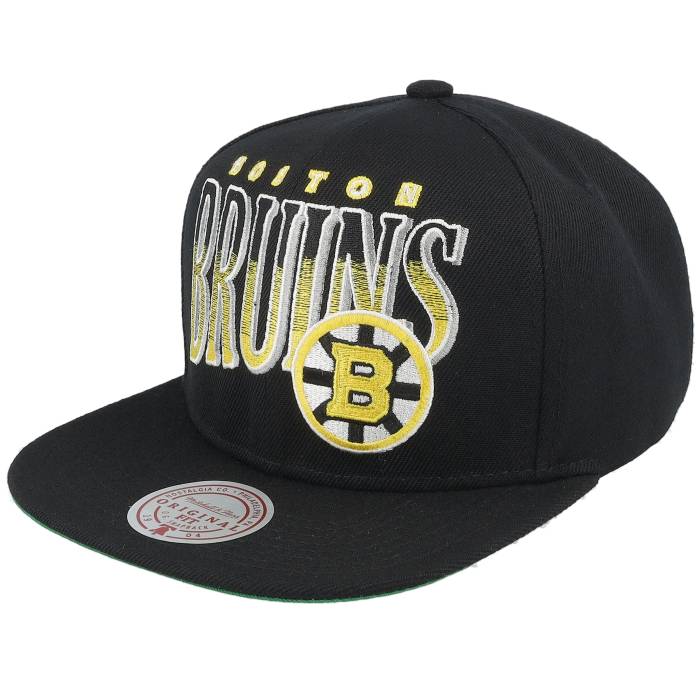 ミッチェル&ネス Mitchell & Ness 【 Boston Bruins Line Work Vintage Black Snapback Men Black 】 ボストン ブルーインズ vintage ビンテージ・ヴィンテージ 黒色 ブラック Snapback スナップバック バッグ メンズ 黒｜スニケス