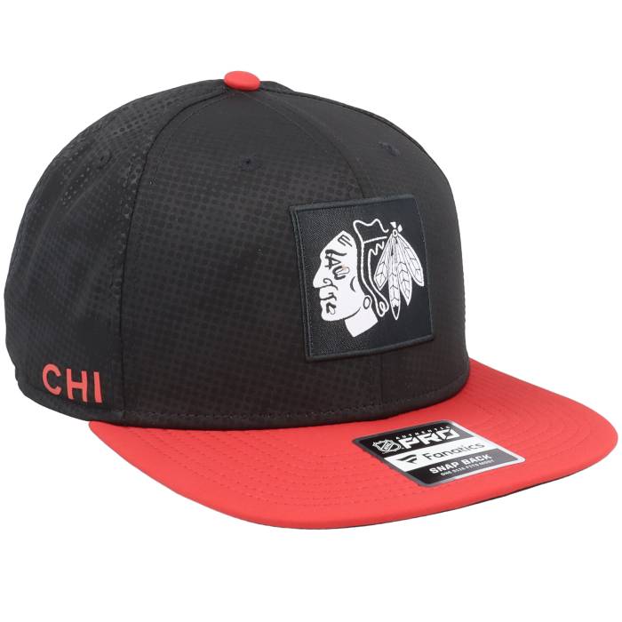 ファナティクス Fanatics 【 Chicago Blackhawks Authentic Pro Game&Train Black/Red Snapback Men Black 】 シカゴ ブラックホークス オーセンティック プロ Snapback スナップバック バッグ メンズ 黒色 ブラック｜スニケス