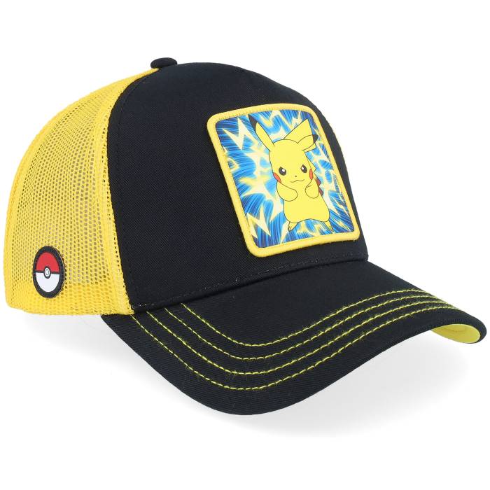 Capslab 【 Pokemon Pikachu Yellow/Black A-Frame Trucker Men Black 】 トラッカー メンズ 黒色 ブラック|スニケス