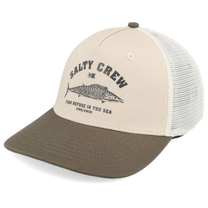 ソルティークルー Salty Crew 【 Wahoo Stamp Retro Oyster/Olive A-Frame Trucker Men Beige 】 レトロ トラッカー メンズ ベージュ|スニケス