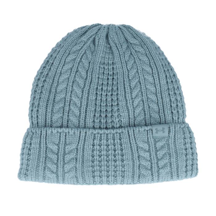 【★百貨店SALE★6/11夜夜中2時迄】アンダーアーマー Under Armour 【 Womens Halftime Cable Knit Beanie Serpentine Cuff Women Blue 】 レディース 編み物 旗がしら かぶり笠 レディース 青味 青み