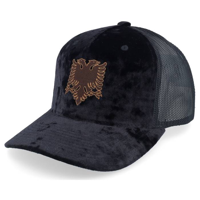アイコニック Iconic 【 Albanian Eagle Patch Velvet Black Trucker Men Black 】 黒色 ブラック トラッカー メンズ 黒色 ブラック｜スニケス
